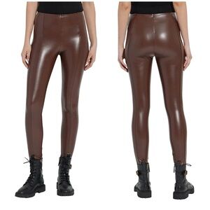 Lysse Hi Waist Vegan Leather Legging in Brown Size S